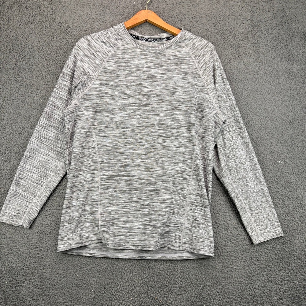 ClimateSmart Midweight Baselayer Mens Large Gray Space Dye Long Sleeve Shirt L